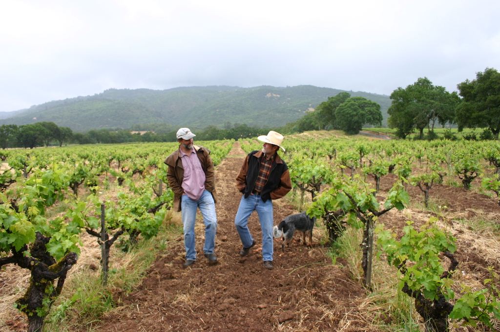 Will Bucklin and Joel Peterson galivanting at Old Hill Ranch, Sonoma Valley.